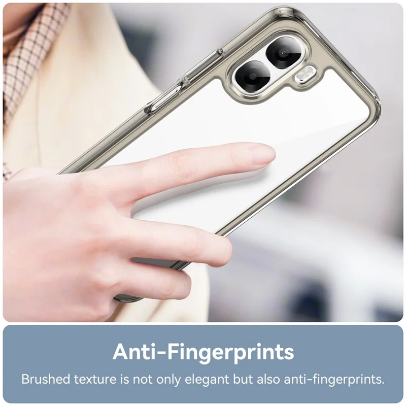 Phone Case  For Oppo A6x 5G  /  A6x 4G TPU + Acrylic Protective Clear Phone Cover - Transparent Grey