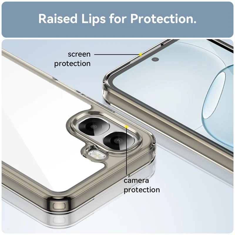 Phone Case  For Oppo A6x 5G  /  A6x 4G TPU + Acrylic Protective Clear Phone Cover - Transparent Grey
