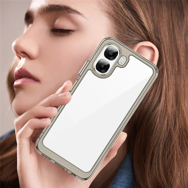 Phone Case  For Oppo A6x 5G  /  A6x 4G TPU + Acrylic Protective Clear Phone Cover - Transparent Grey