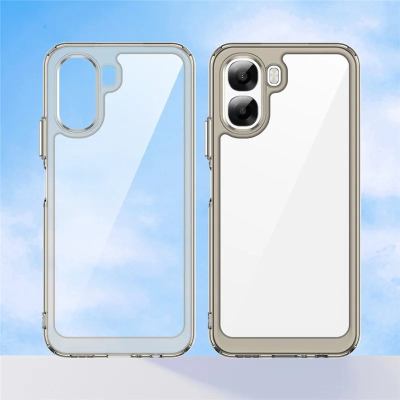 Phone Case  For Oppo A6x 5G  /  A6x 4G TPU + Acrylic Protective Clear Phone Cover - Transparent Grey