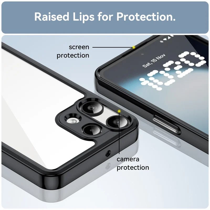 For Nothing Phone (3a) Lite 5G Case TPU + Acrylic Protective Clear Phone Cover - Black