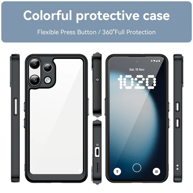 For Nothing Phone (3a) Lite 5G Case TPU + Acrylic Protective Clear Phone Cover - Black