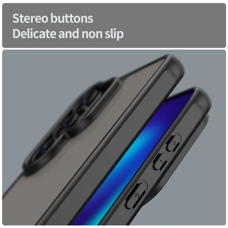 For Samsung Galaxy S26 Ultra Case Drop Proof Airbags Frosted Translucent PC + TPU Phone Back Cover - Black