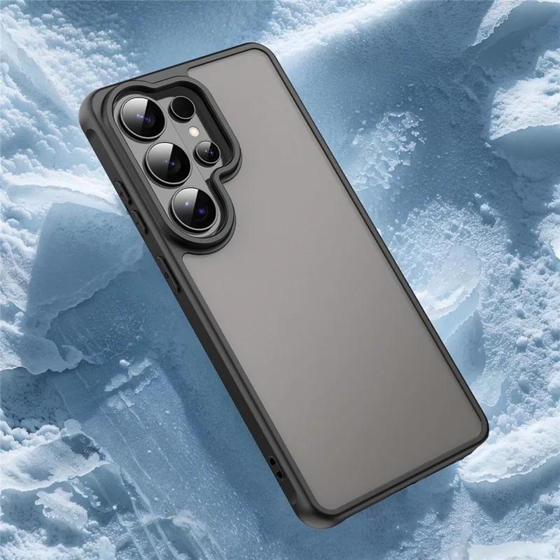 For Samsung Galaxy S26 Ultra Case Drop Proof Airbags Frosted Translucent PC + TPU Phone Back Cover - Black