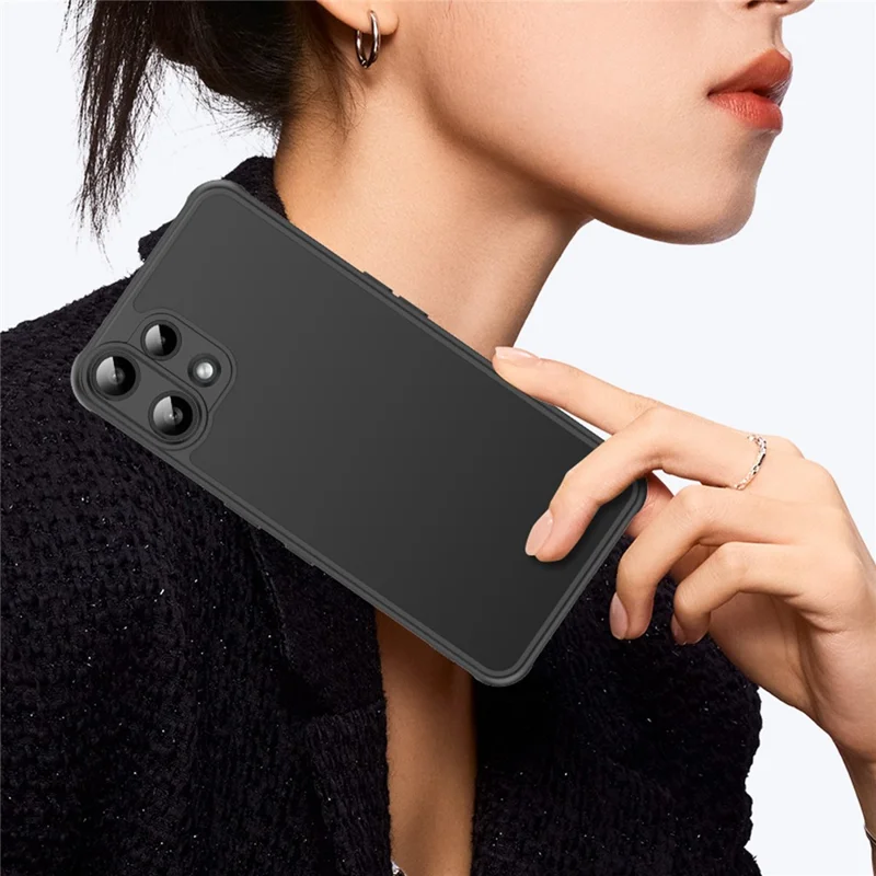 For Nothing Phone (3a) Lite 5G Case Drop Proof Airbags Frosted Translucent PC + TPU Phone Back Cover - All Black