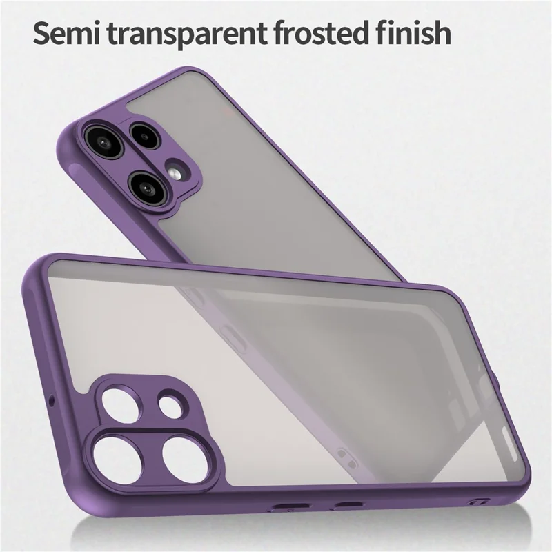 For Nothing Phone (3a) Lite 5G Case Drop Proof Airbags Frosted Translucent PC + TPU Phone Back Cover - Purple