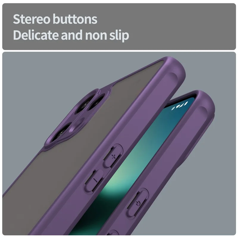 For Nothing Phone (3a) Lite 5G Case Drop Proof Airbags Frosted Translucent PC + TPU Phone Back Cover - Purple