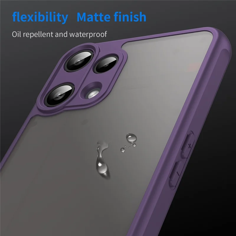 For Nothing Phone (3a) Lite 5G Case Drop Proof Airbags Frosted Translucent PC + TPU Phone Back Cover - Purple