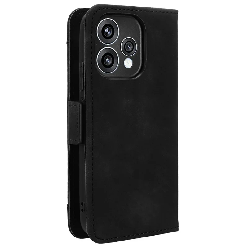 Leather Case For Oppo Reno15c 5G  /  Reno15 5G Phone Wallet Cover with Multiple Card Slots - Black