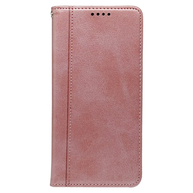 Phone Case For Samsung Galaxy A17 4G  /  A17 5G Hidden Magnetic Closure Calf Texture Leather Phone Cover - Rose Gold