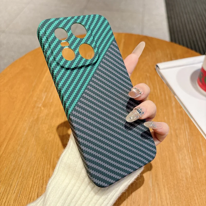 For OnePlus 15 5G Case Hard PC Phone Cover Carbon Fiber Texture Drop Proof - Blue  /  Purple