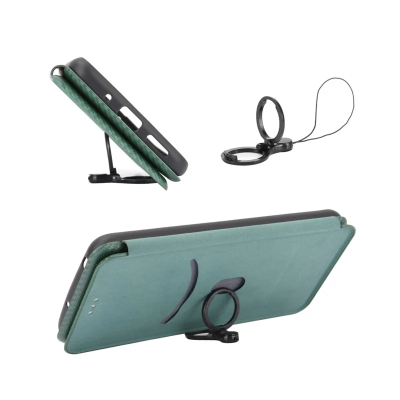 For Realme C85 Pro 4G Case Carbon Fiber Texture Drop-Proof PU Leather Phone Cover - Green