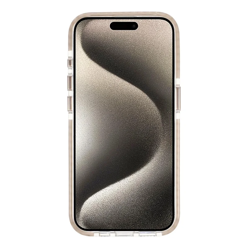 For iPhone 15 Pro Magnetic Case TPU PC Clear Phone Cover with Metal Buttons - Gold