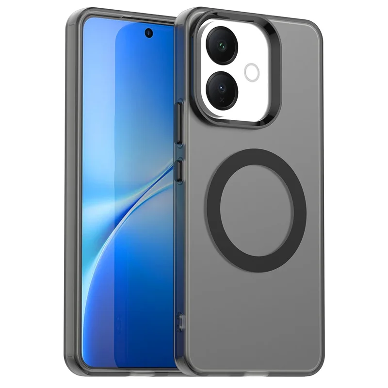 For vivo V60 Lite 5G / V60 Lite 4G Magnetic Case Anti Drop Hybrid Phone Back Cover - Black
