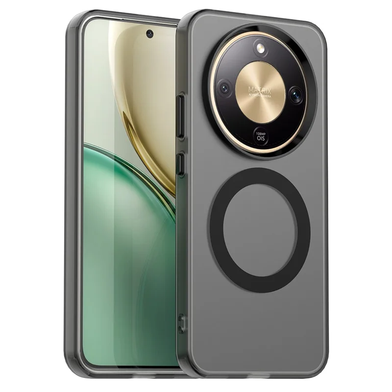 For Honor X9d 5G / X70 5G Magnetic Case Anti Drop Hybrid Phone Back Cover - Black