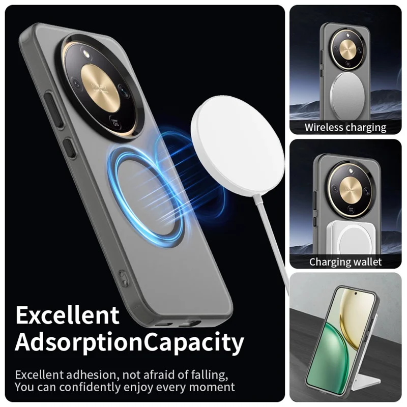 For Honor X9d 5G / X70 5G Magnetic Case Anti Drop Hybrid Phone Back Cover - Black