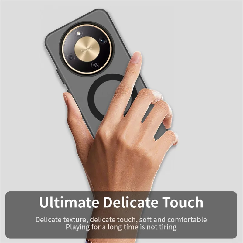 For Honor X9d 5G / X70 5G Magnetic Case Anti Drop Hybrid Phone Back Cover - Black