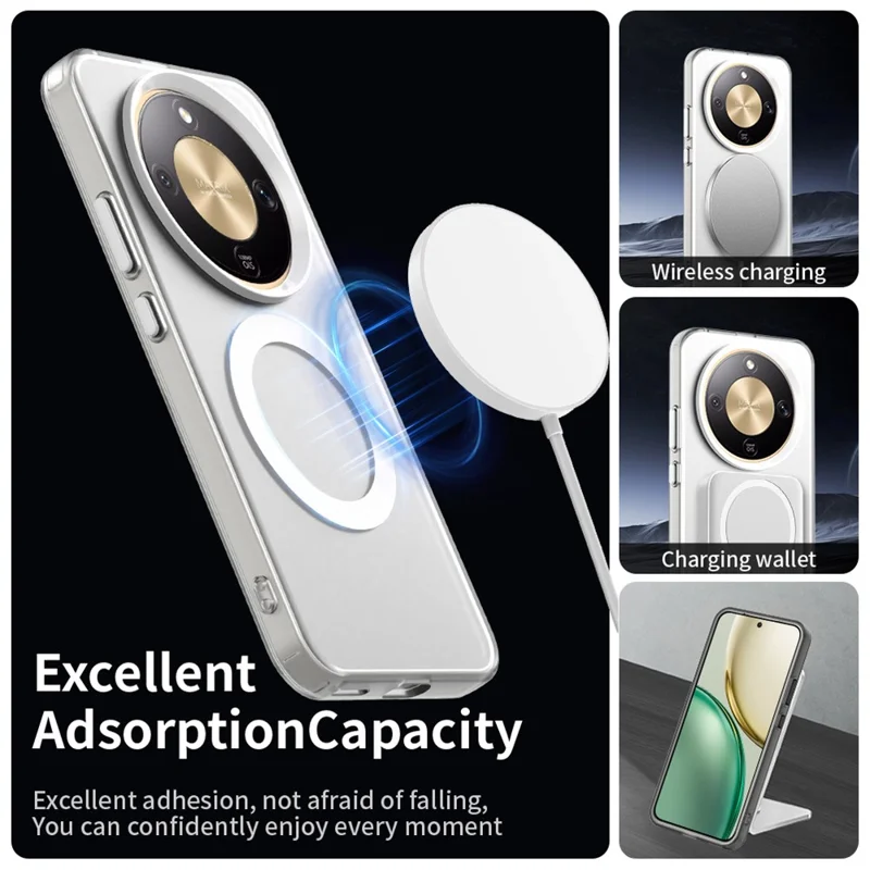 For Honor X9d 5G / X70 5G Magnetic Case Anti Drop Hybrid Phone Back Cover - White
