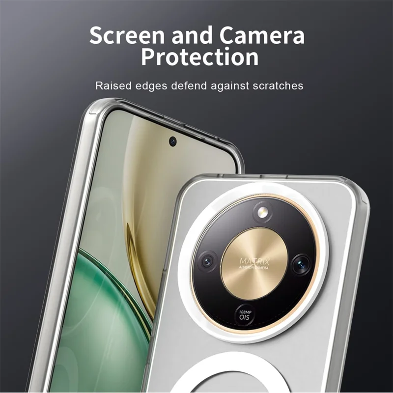 For Honor X9d 5G / X70 5G Magnetic Case Anti Drop Hybrid Phone Back Cover - White