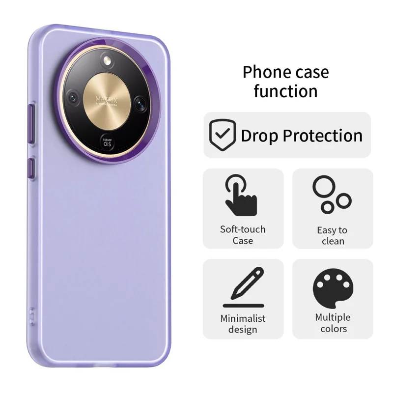 For Honor X9d 5G / X70 5G Case PC + TPU + PET Matte Anti-Drop Phone Back Cover - Purple
