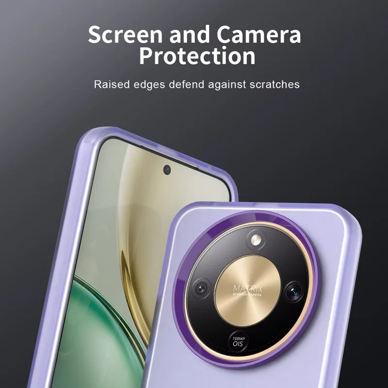 For Honor X9d 5G / X70 5G Case PC + TPU + PET Matte Anti-Drop Phone Back Cover - Purple