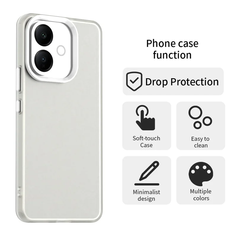 For vivo V60 Lite 5G / V60 Lite 4G Case PC + TPU + PET Matte Anti-Drop Phone Back Cover - White