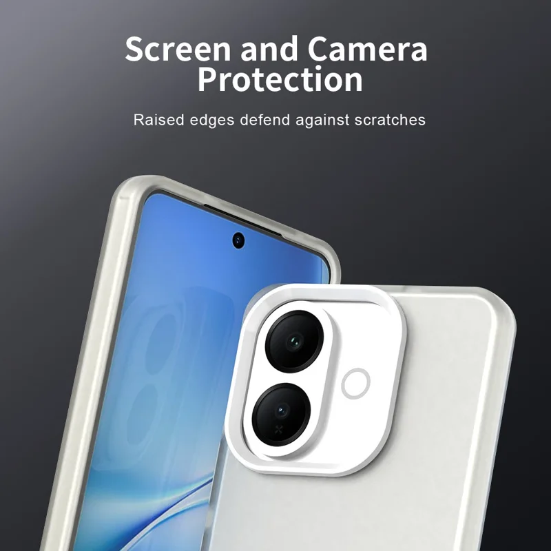 For vivo V60 Lite 5G / V60 Lite 4G Case PC + TPU + PET Matte Anti-Drop Phone Back Cover - White