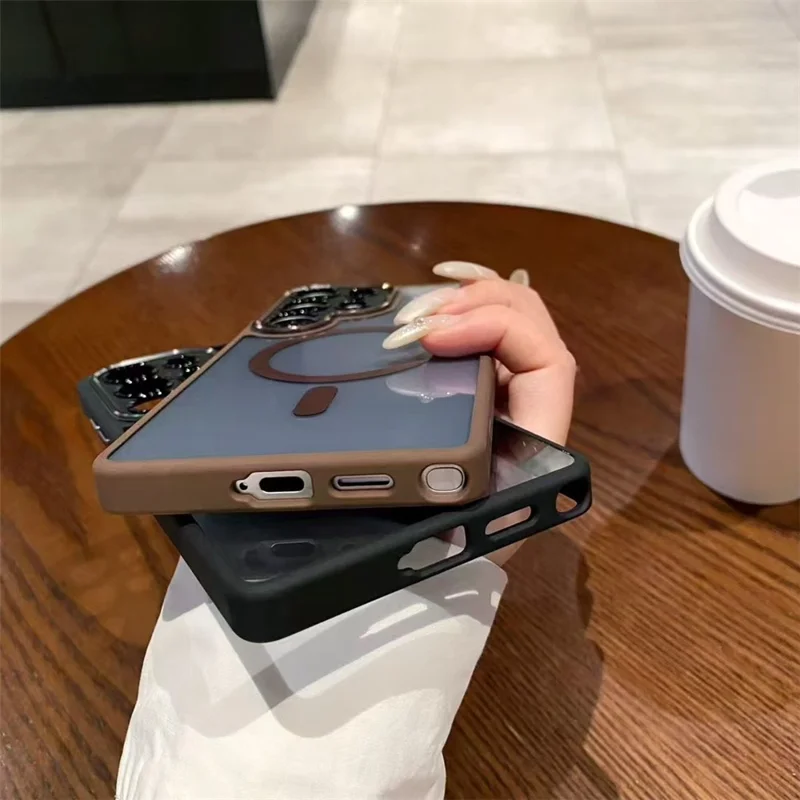 For Samsung Galaxy S25 Ultra Magnetic Case TPU + Acrylic Hybrid Phone Shell - Blue