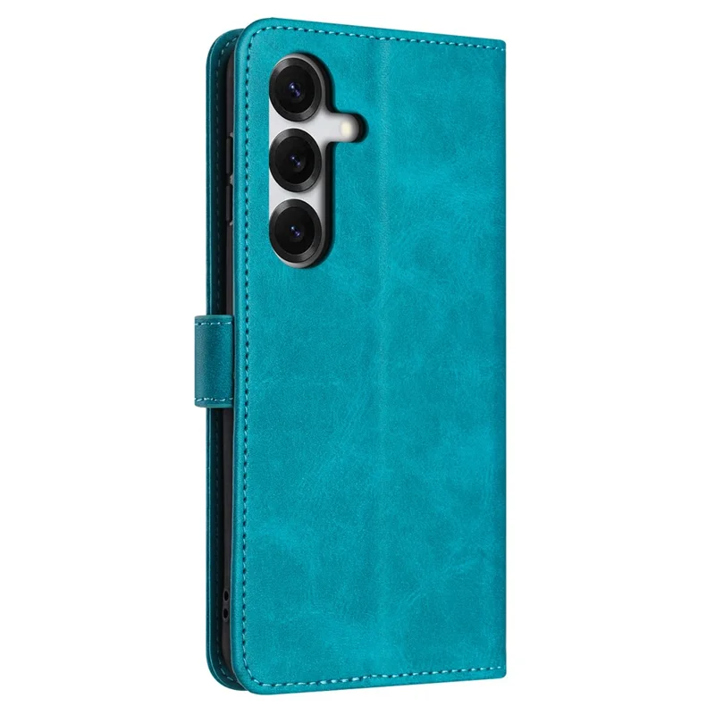 Wallet Case For Samsung Galaxy S26  /  S26 Pro Flip Stand Calf Texture PU Leather Phone Cover with Strap - Green