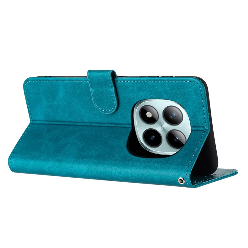 For Xiaomi Redmi Note 15 Pro 4G (Global) Wallet Case Flip Stand Calf Texture PU Leather Phone Cover with Strap - Green