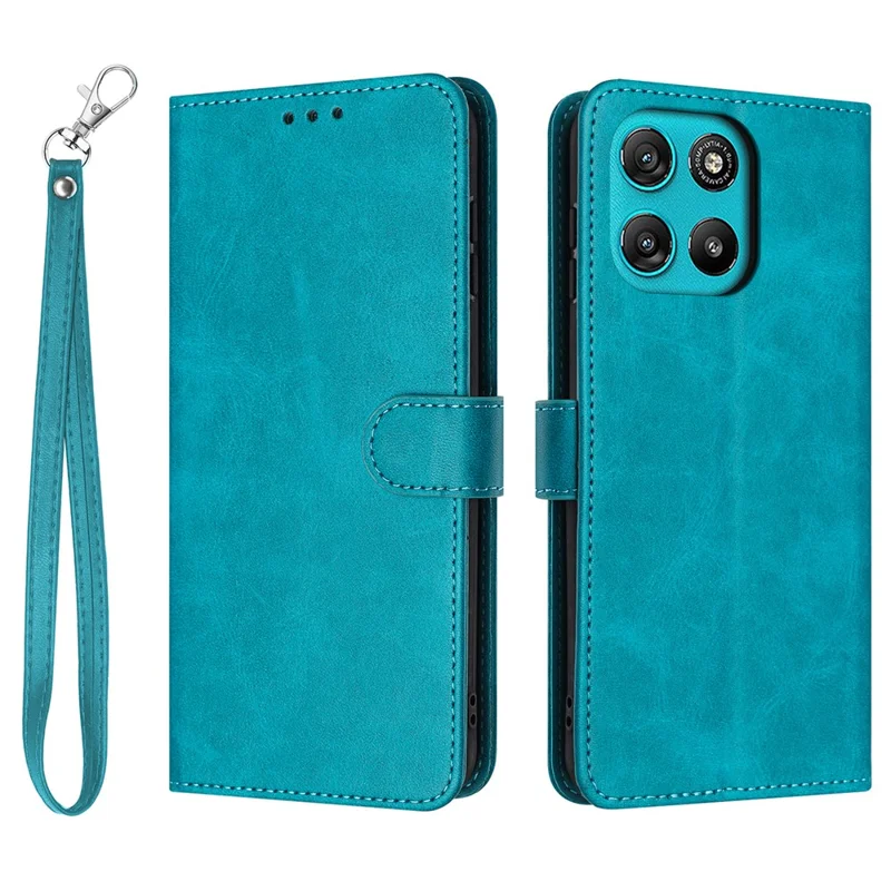 Wallet Case For Motorola Moto G67 Power 5G  /  G57 Power 5G  /  G57 5G Flip Stand Calf Texture PU Leather Phone Cover with Strap - Green