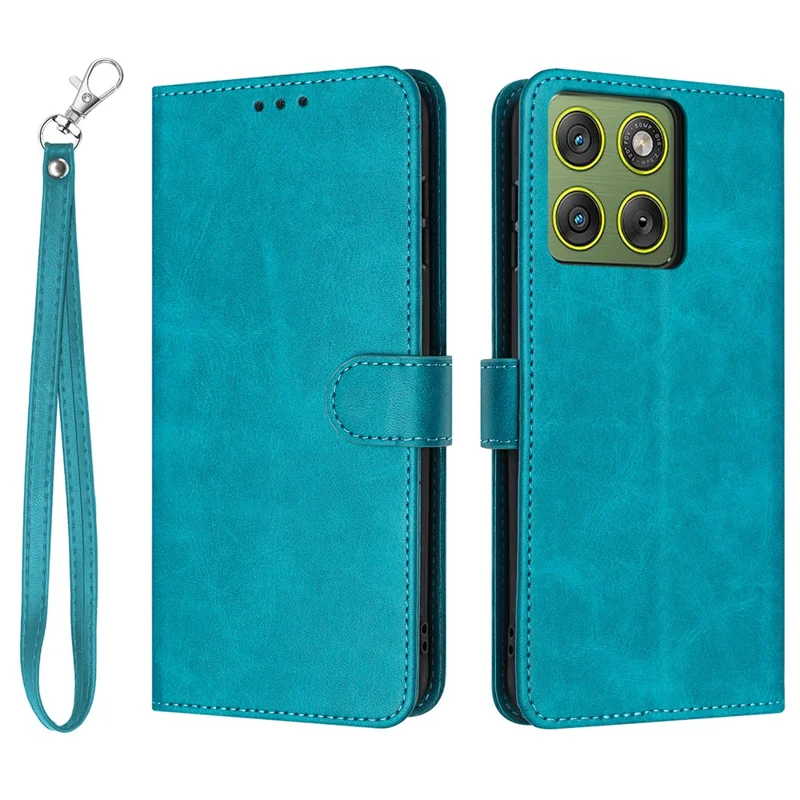 For Motorola Edge 70 5G Wallet Case Flip Stand Calf Texture PU Leather Phone Cover with Strap - Green