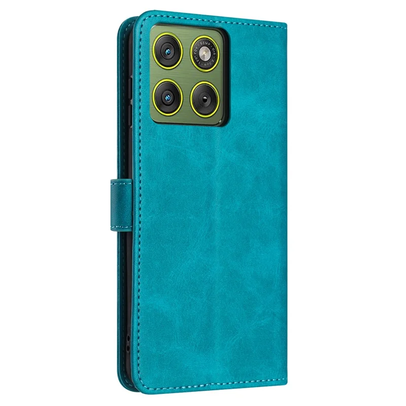 For Motorola Edge 70 5G Wallet Case Flip Stand Calf Texture PU Leather Phone Cover with Strap - Green