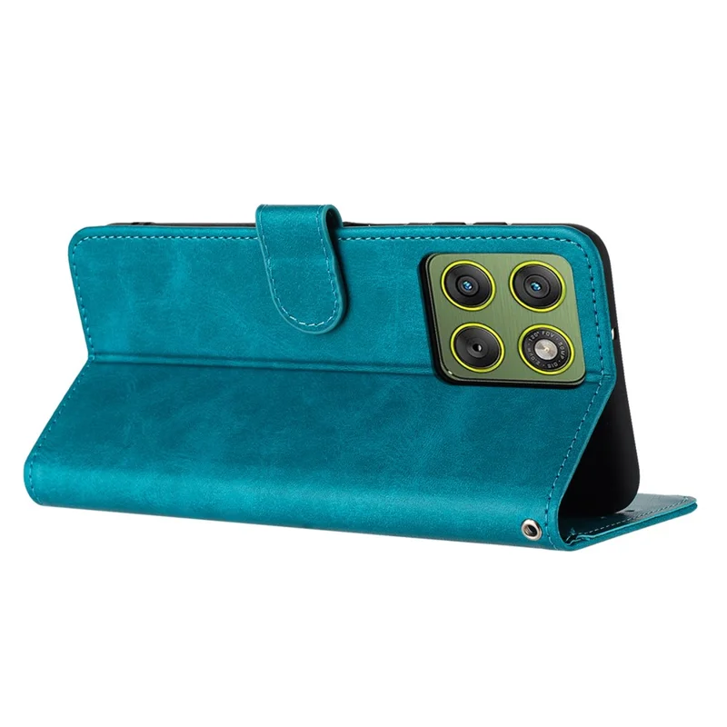 For Motorola Edge 70 5G Wallet Case Flip Stand Calf Texture PU Leather Phone Cover with Strap - Green