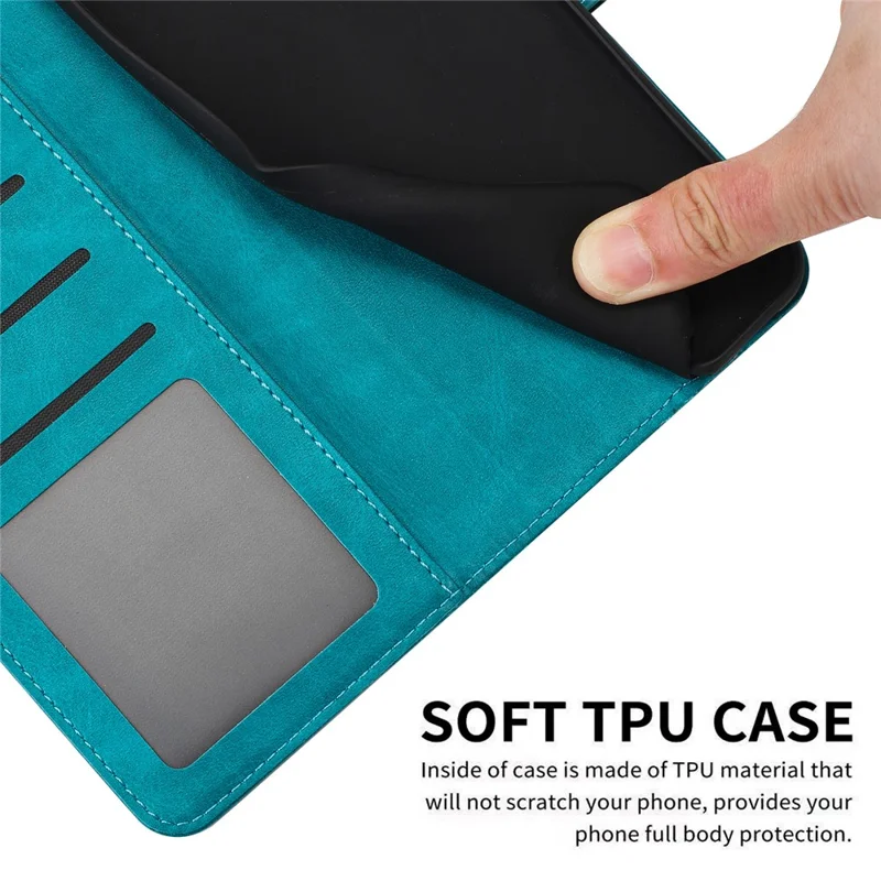 For Motorola Edge 70 5G Wallet Case Flip Stand Calf Texture PU Leather Phone Cover with Strap - Green
