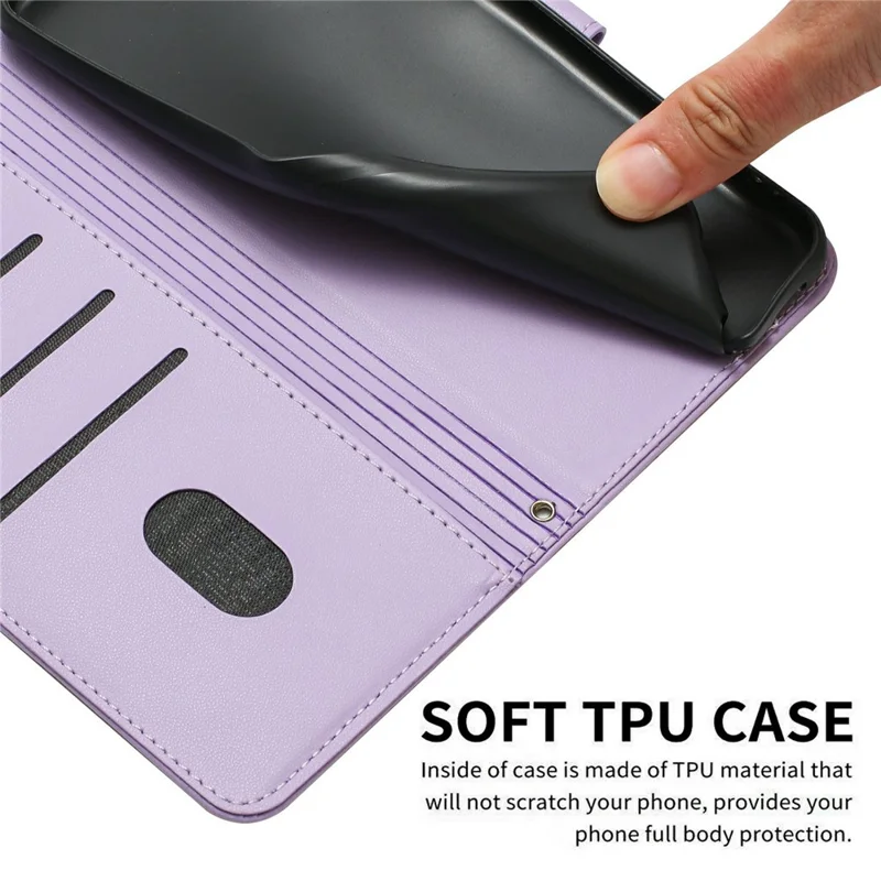 For Samsung Galaxy S26+ Wallet Case Cats Imprint Leather Phone Cover with Strap - Purple