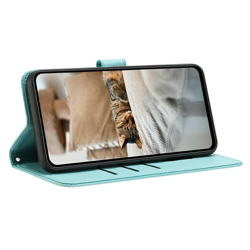 For Motorola Edge 70 5G Wallet Case Cats Imprint Leather Phone Cover with Strap - Green