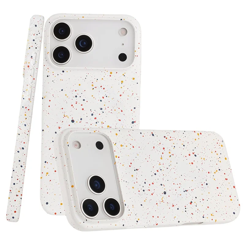 For iPhone 17 Pro Max Magnetic Case Colorful Spots Matte Shockproof PC Phone Cover - White