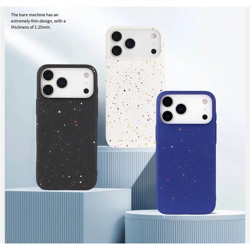 For iPhone 17 Pro Max Magnetic Case Colorful Spots Matte Shockproof PC Phone Cover - White