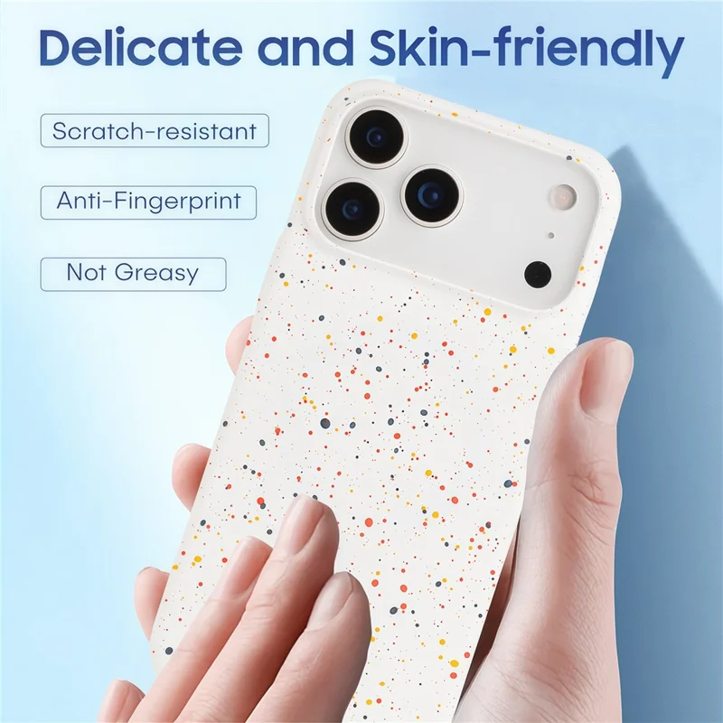 For iPhone 17 Pro Magnetic Case Colorful Spots Matte Shockproof PC Phone Cover - White