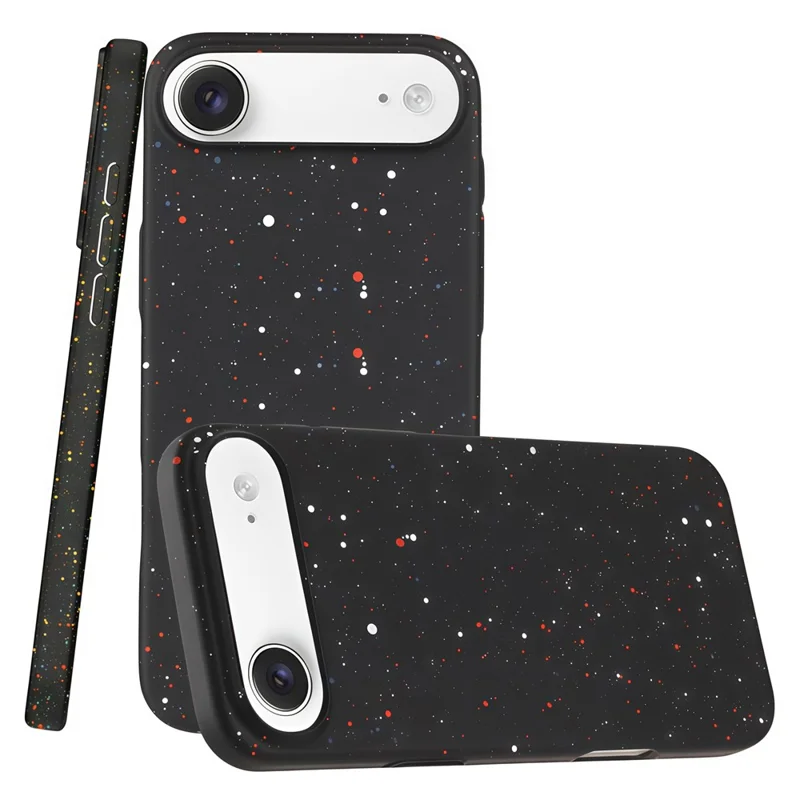 For iPhone Air Magnetic Case Colorful Spots Matte Shockproof PC Phone Cover - Black