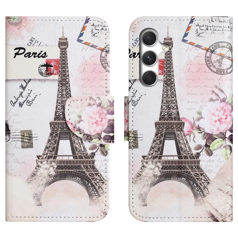 For Samsung Galaxy S26 Case Pattern Printing Cross Texture Leather Phone Cover - Tower