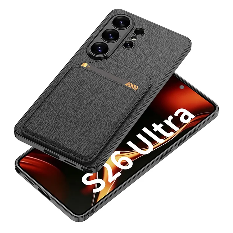 GKK Custodia per Samsung Galaxy S26 Ultra in PU Pelle con Supporto per Schede Staccabile, Supporto KickStand, Cover Posteriore in PC - Arancione Titanio