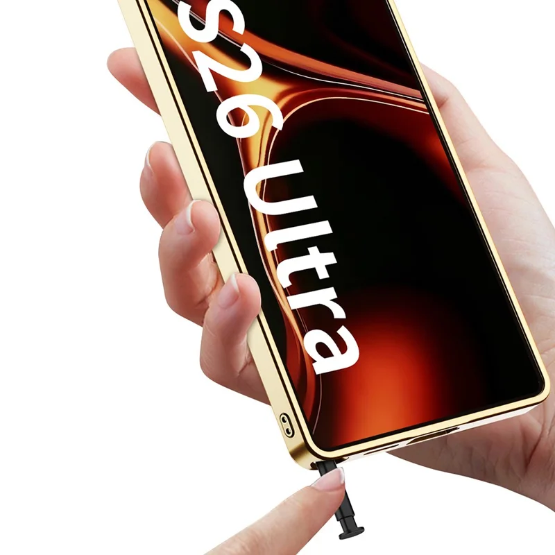 GKK For Samsung Galaxy S26 Ultra Cases Electroplating PU+TPU+PC Cell Phone Cover Woven Texture - White