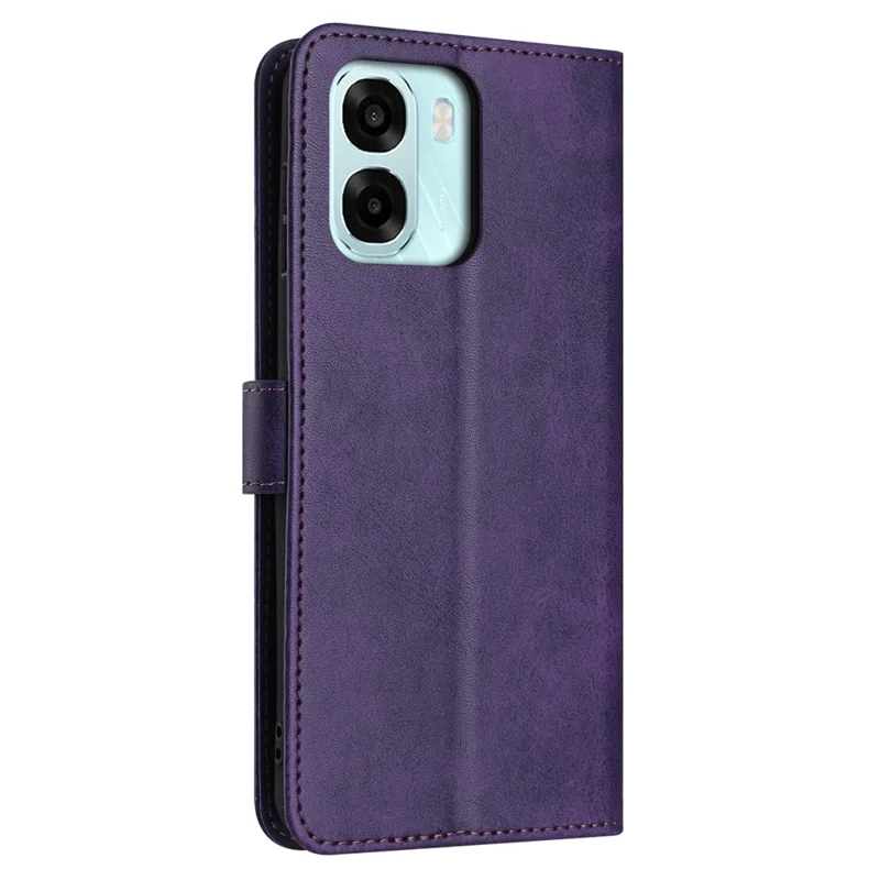 For Oppo A6x 5G  /  A6x 4G  /  A6 5G Wallet Case Flip Stand Calf Texture PU Leather Phone Cover with Strap - Purple