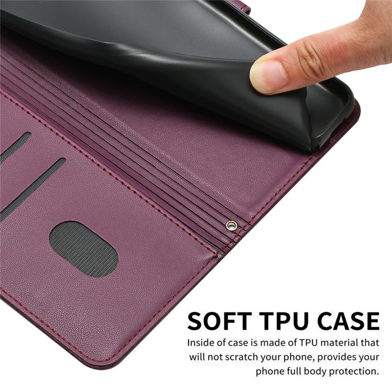Wallet Case For Xiaomi Poco F8 Pro  /  Redmi K90 5G Cats Imprint Leather Phone Cover with Strap - Wine Red