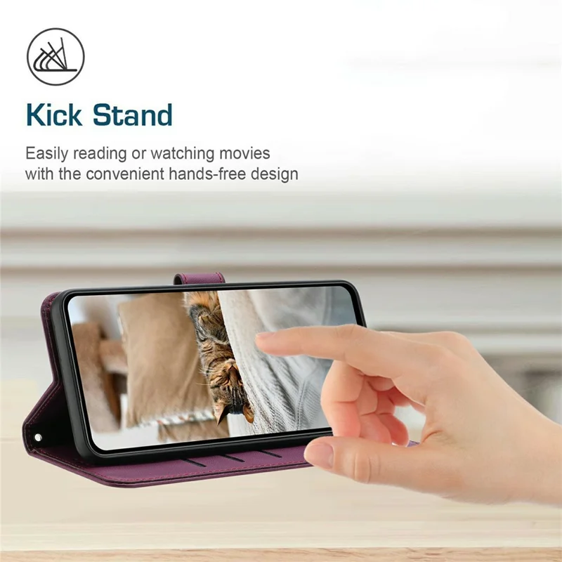 Wallet Case For Xiaomi Poco F8 Pro  /  Redmi K90 5G Cats Imprint Leather Phone Cover with Strap - Wine Red