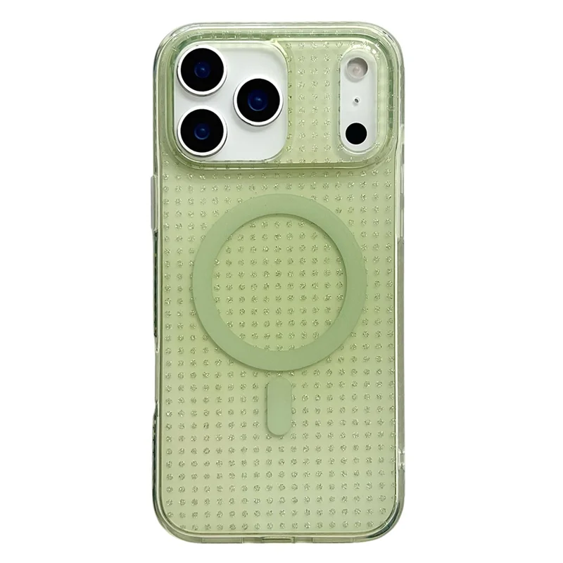For iPhone 17 Pro Magnetic Case IMD Sparkling Decor TPU + PC Phone Cover - Green