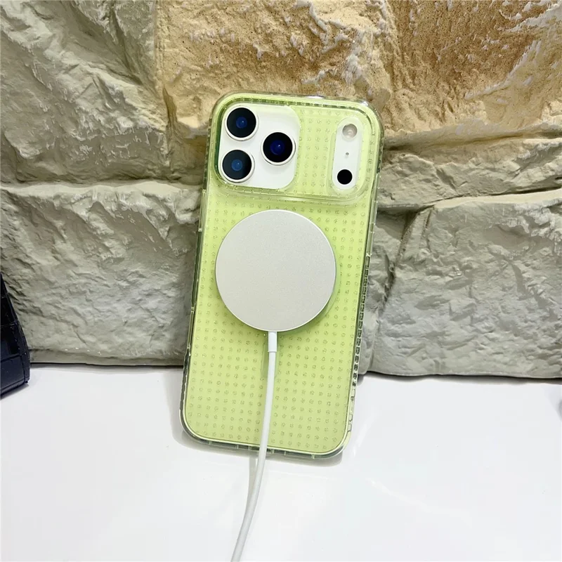 For iPhone 17 Pro Max Magnetic Case IMD Sparkling Decor TPU + PC Phone Cover - Green