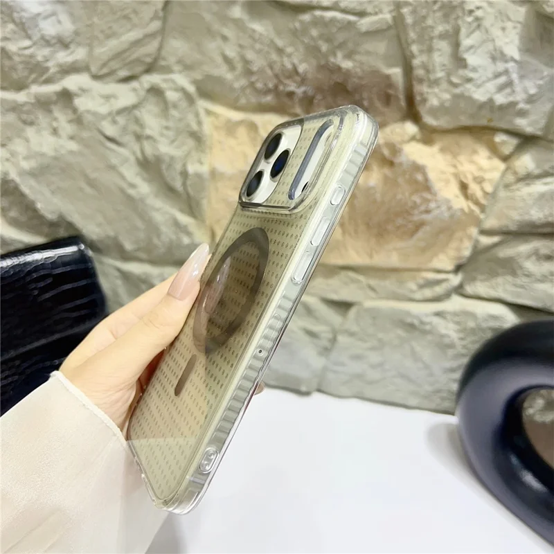 For iPhone 17 Pro Max Magnetic Case IMD Sparkling Decor TPU + PC Phone Cover - Green